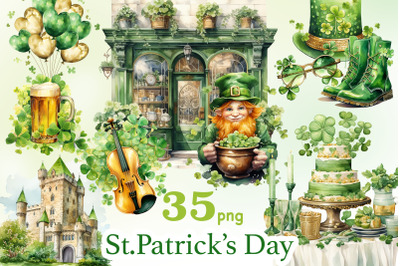 St.Patricks Day Clipart | Irish Green Illustrations PNG