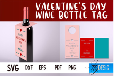 Valentine&#039;s Day Wine Bottle Tag SVG | Paper Cut Design | SVG File&nbsp;