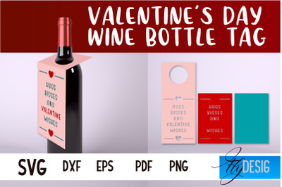 Valentine&#039;s Day Wine Bottle Tag SVG | Paper Cut Design | SVG File&nbsp;