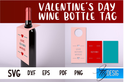 Valentine&#039;s Day Wine Bottle Tag SVG | Paper Cut Design | SVG File&nbsp;