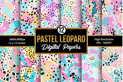 Pastel Leopard Print Seamless Patterns