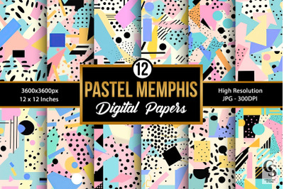 Pastel Memphis Patterns Digital Papers