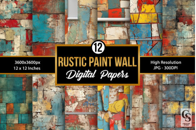 Rustic Wall Paint Digital Papers