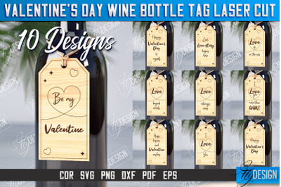 Valentine&#039;s Day Wine Bottle Tag | Wine Bottle Laser Cut | Wine Bottle