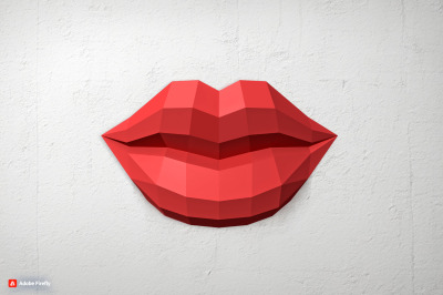 Lips - 3d papercraft