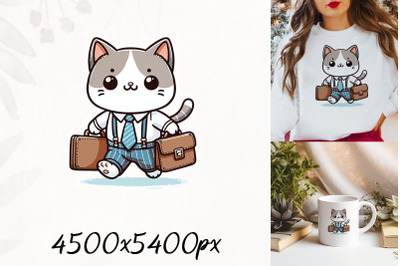 Business Cat Briefcase Art