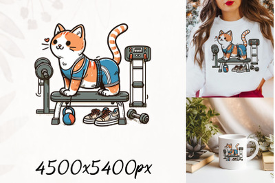 Fitness Cat Workout Clipart