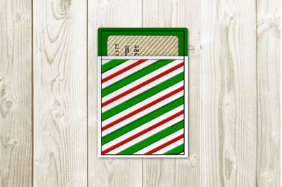 ITH Dual Stripe Christmas Gift Card Holder | Applique Embroidery