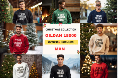 Christmas Gildan 18000 Man Sweatshirt Mockup