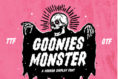 Goonies Monster Font, Handwriting,  OTF, TTF, SVG Font, Cricut, Glowfo