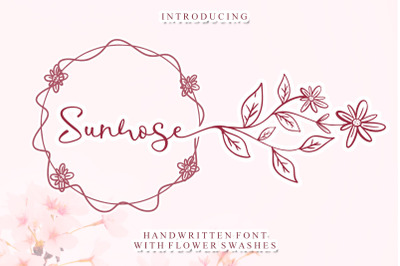 Sunrose - Handwritten Font with Flower Swashes