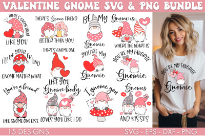 Valentine Gnomes SVG Bundle Sublimation Cut file