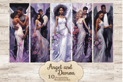 Angel And Demon Bookmarks Printable | Bookmarks Digital