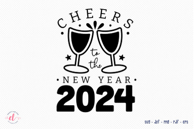 Cheers to the New Year 2024 SVG