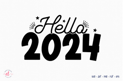 Hello 2024, New Year SVG Design