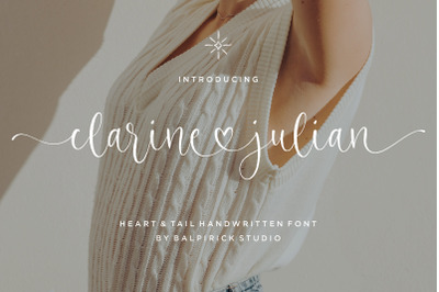 Clarine Julian Heart &amp; Tail Handwritten Font