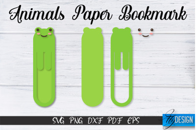 Frog Paper Bookmark SVG | Bookmark SVG Design | Book Lover