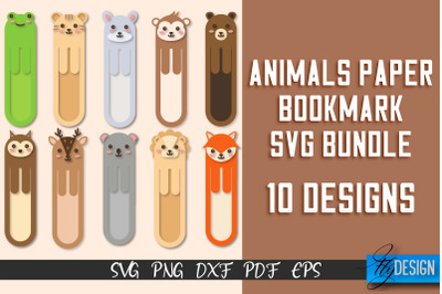 Animals Paper Bookmark SVG | Bookmark SVG Design | Book Lover