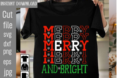 Merry and Bright SVG cut file&2C; christmas bundle svg&2C; farmhouse svg&2C; ch