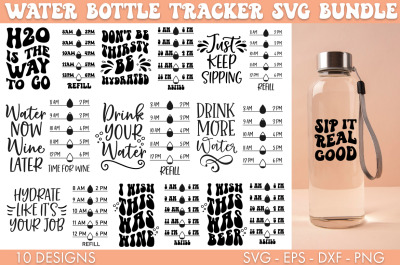 Water Bottle Tracker SVG Bundle Sublimation Cut file