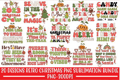 Retro Christmas Bundle,Christmas Sublimation Bundle ,R