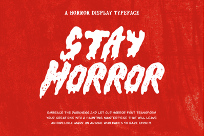Stay Horror, Scary Font,  OTF, TTF, SVG, Cricut, Glowforge, Procreate