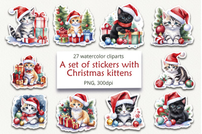 A Stickers with Christmas Kittens