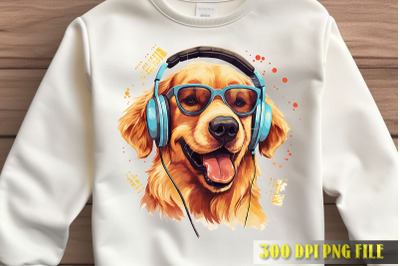 Party Dog with Headphones