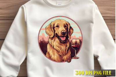 Wine Lover Dog Portrait