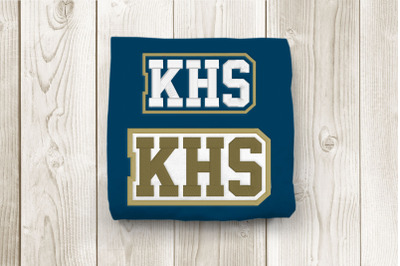 KHS High School Initials | Embroidery