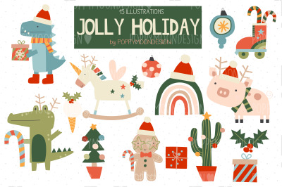 Jolly Holiday clipart set