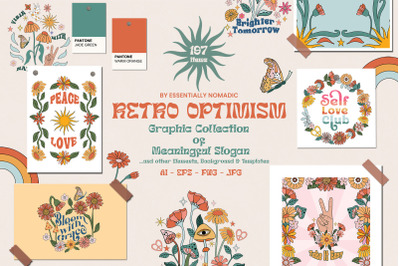 Retro Premade Graphic Collection and Clipart
