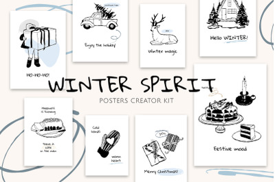 WINTER SPIRIT posters creator kit