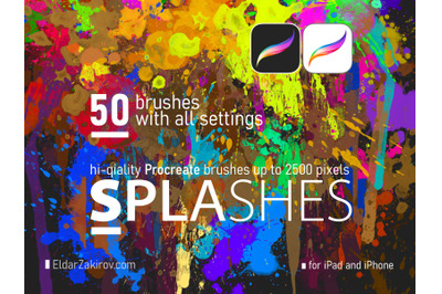 50 Hi-Res SPLASHES brushes for PROCREATE