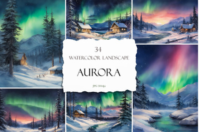 Aurora Borealis Digital Landscapes