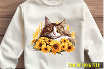 Sunflower Cat Summer Smile