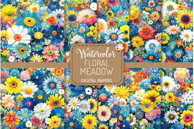 Floral Meadow Set 2 - Watercolor Patterns