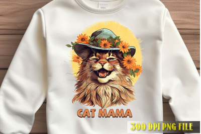 Cat Mama Floral Accent