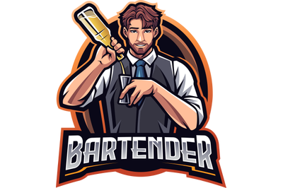 Bartender esport mascot logo design