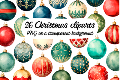 26 Watercolor Christmas decorations