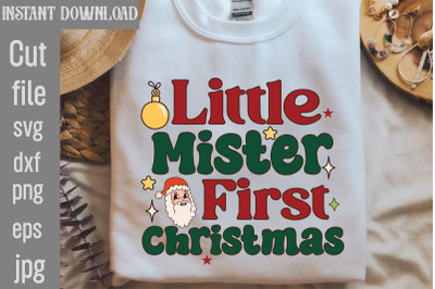 Little Mister First Christmas SVG cut file&2C;Christmas Retro Designs Chr