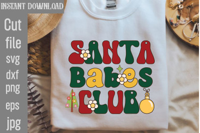 Santa Babes Club SVG cut file&2C;Christmas Retro Designs Christmas Sublim