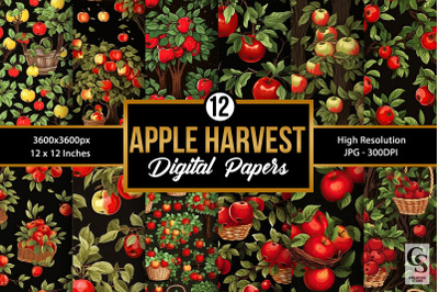 Apple Harvest Seamless Patterns