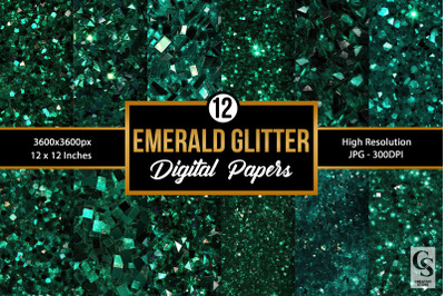 Emerald Glitter Seamless Patterns