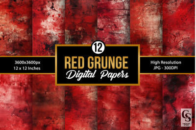 Red Grunge Texture Digital Papers