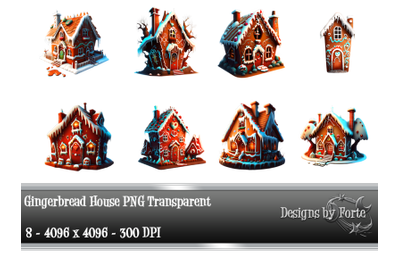 Gingerbread Houses Set One PNG Transparent