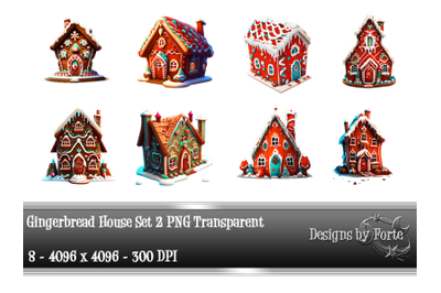 Gingerbread House Set 2 PNG Transparent