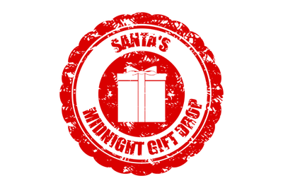 Santa midnight gift drop rubber stamp postmark