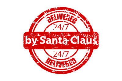 Delivery from santa claus 24 hour rubber stamp for gift shop and post