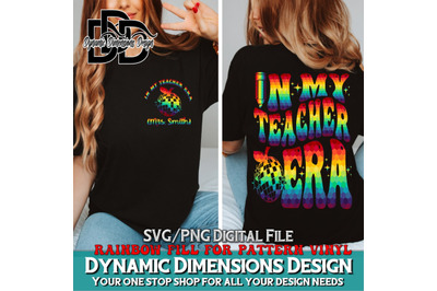 In My Teacher Era Svg&2C; Funny Teacher Tee Custom Name Teacher Svg&2C; Back